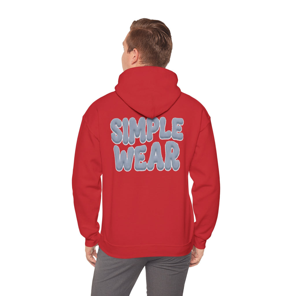 Simple Wear Hoodie — Minimal Bubble Text Graphic Hooded Sweatshirt