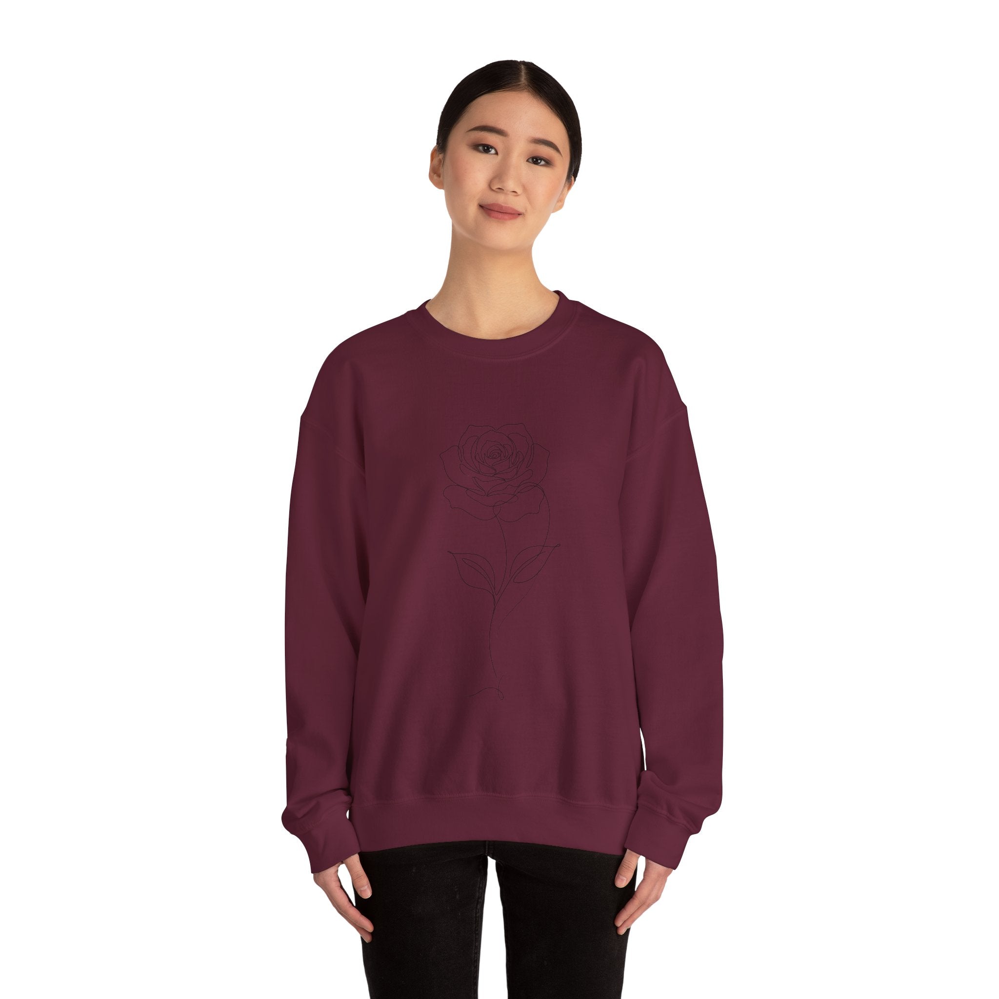 Rose - LineArt - Crewneck Sweatshirt