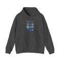 Korean Travel Icons Grid Hoodie – Seoul & Busan Blue Graphic Sweatshirt