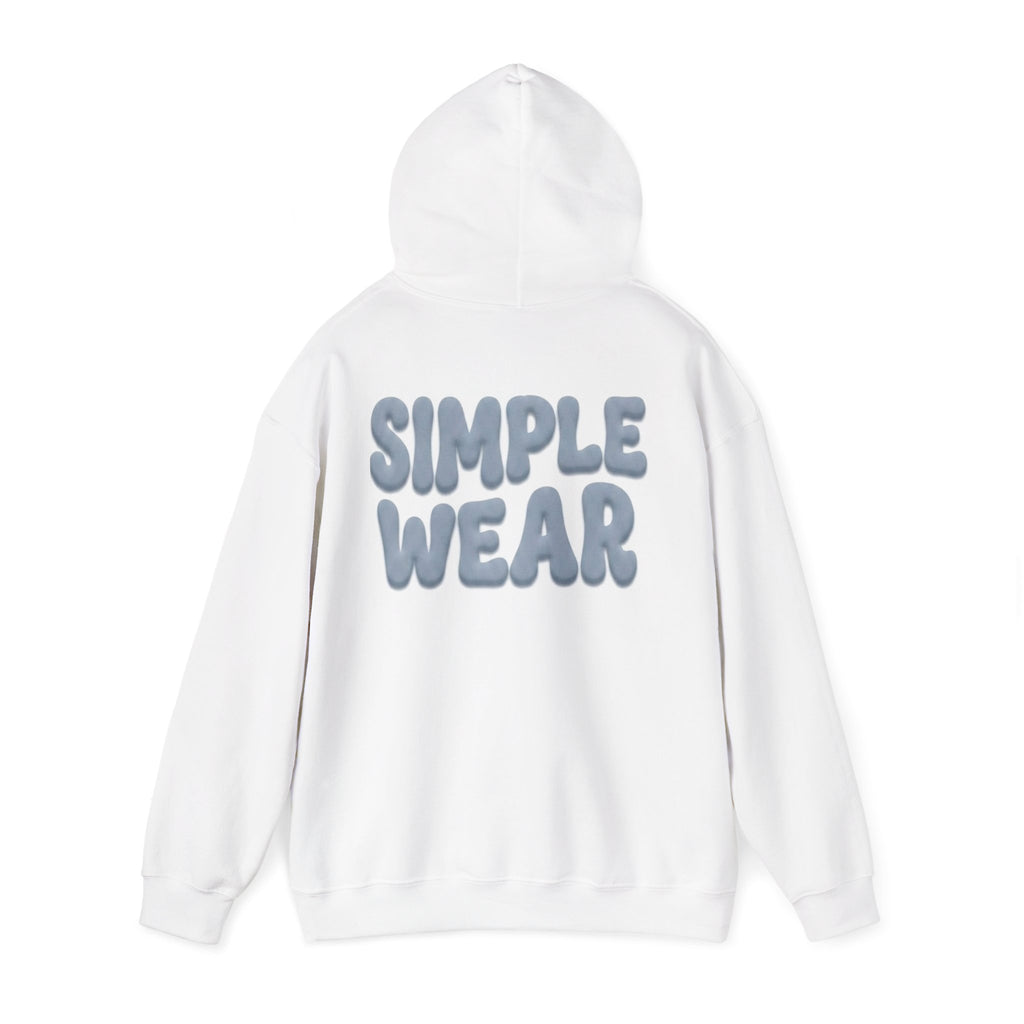 Simple Wear Hoodie — Minimal Bubble Text Graphic Hooded Sweatshirt