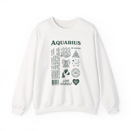 Aquarius Zodiac Sweatshirt — 'Love Yourself' Astrology Crewneck