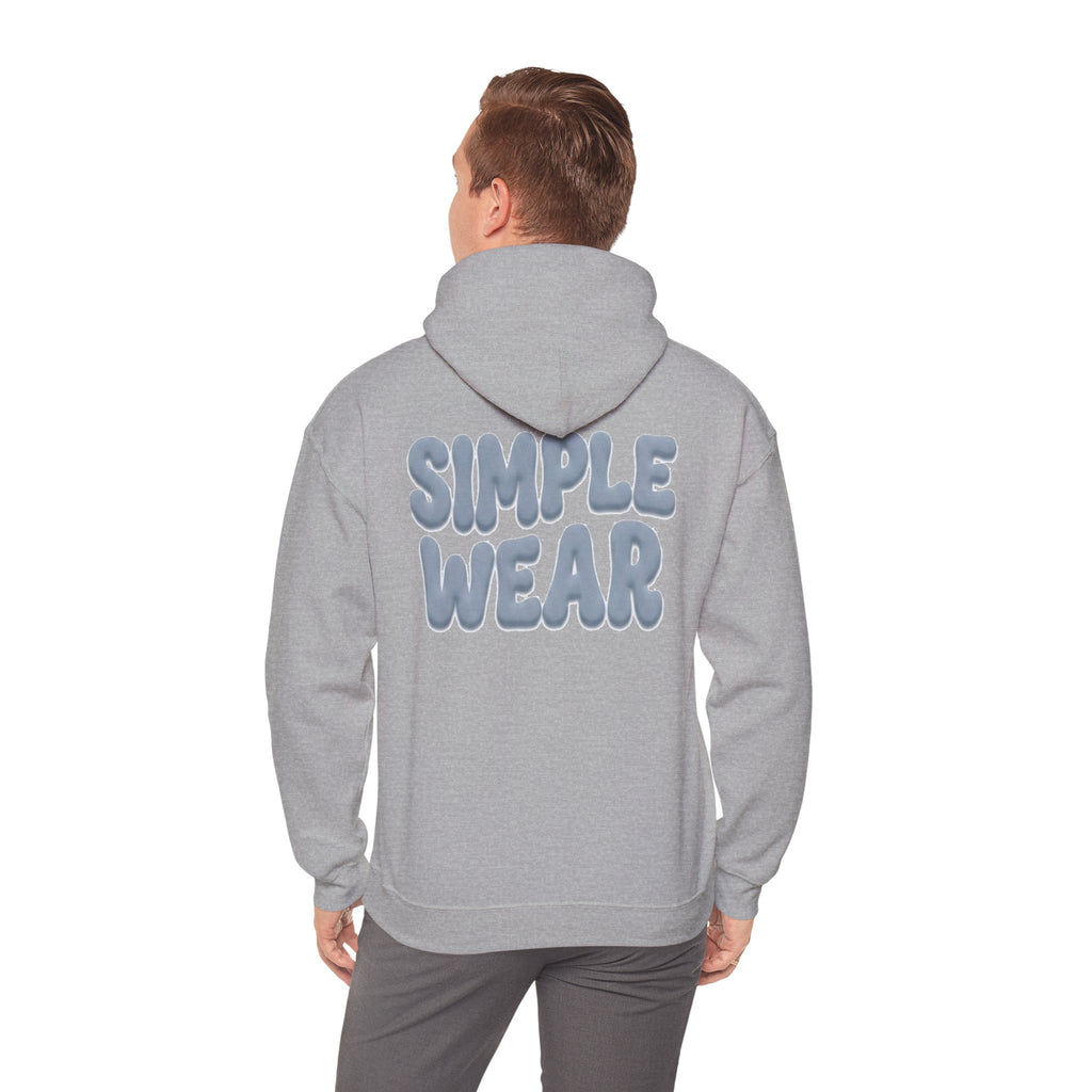 Simple Wear Hoodie — Minimal Bubble Text Graphic Hooded Sweatshirt