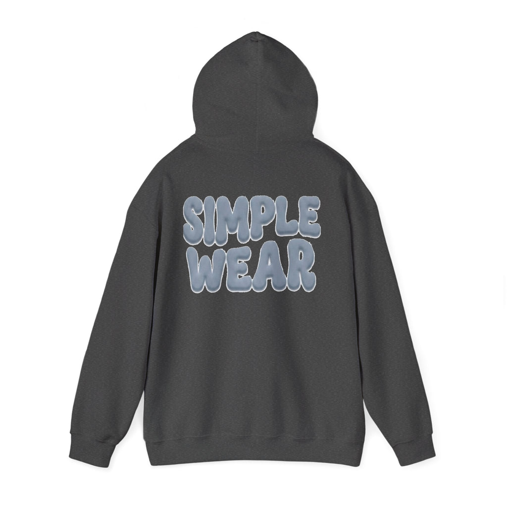 Simple Wear Hoodie — Minimal Bubble Text Graphic Hooded Sweatshirt