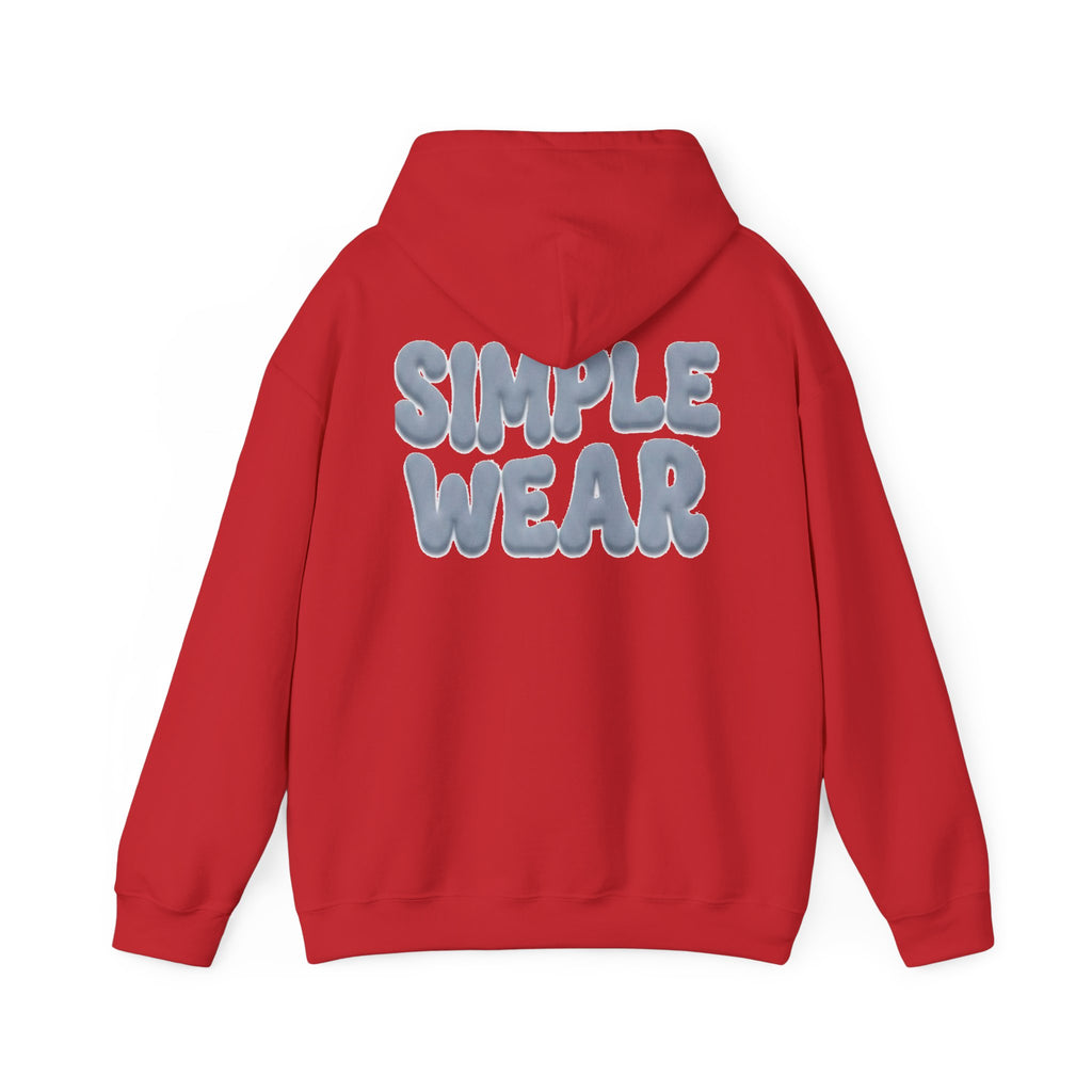 Simple Wear Hoodie — Minimal Bubble Text Graphic Hooded Sweatshirt