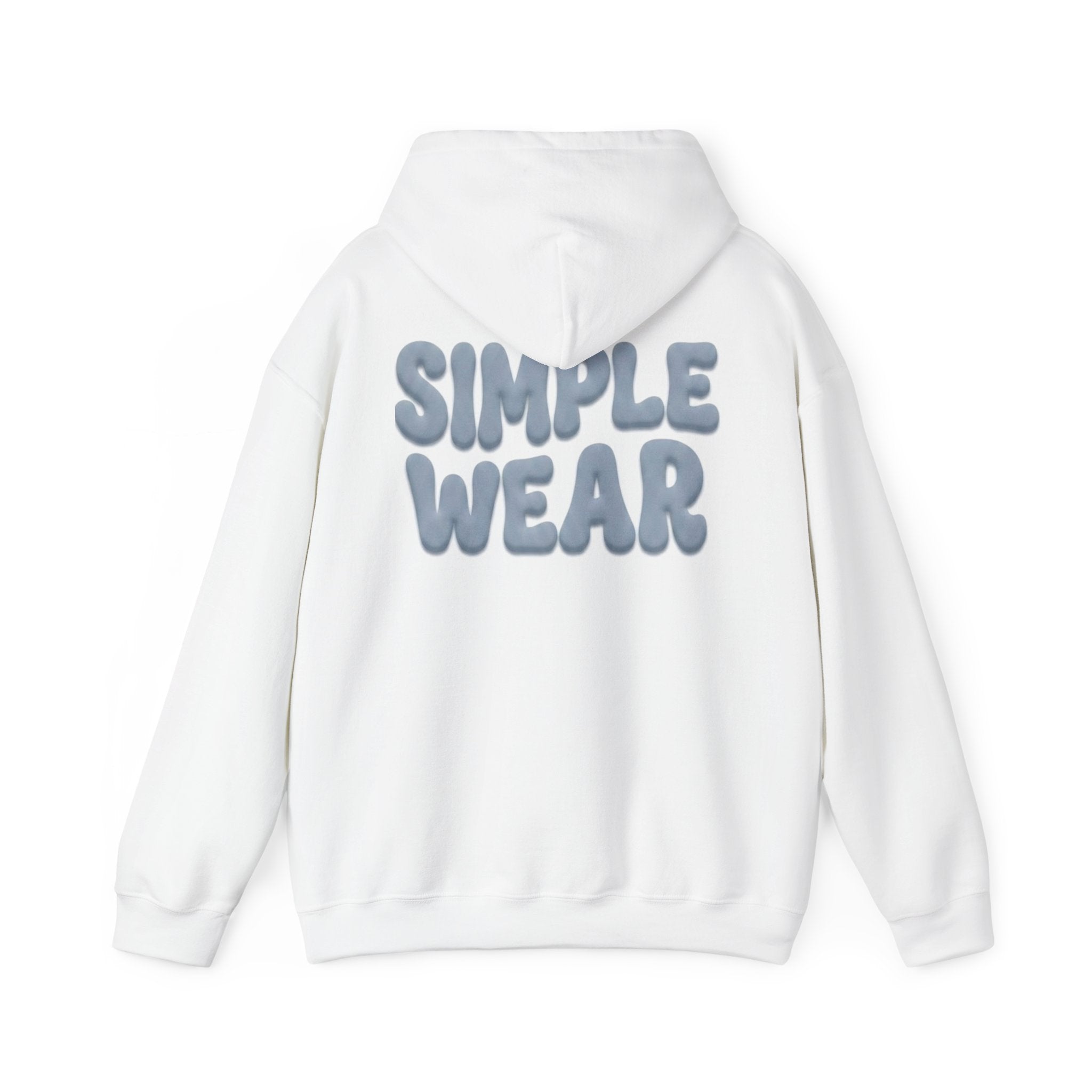 Simple Wear Hoodie — Minimal Bubble Text Graphic Hooded Sweatshirt
