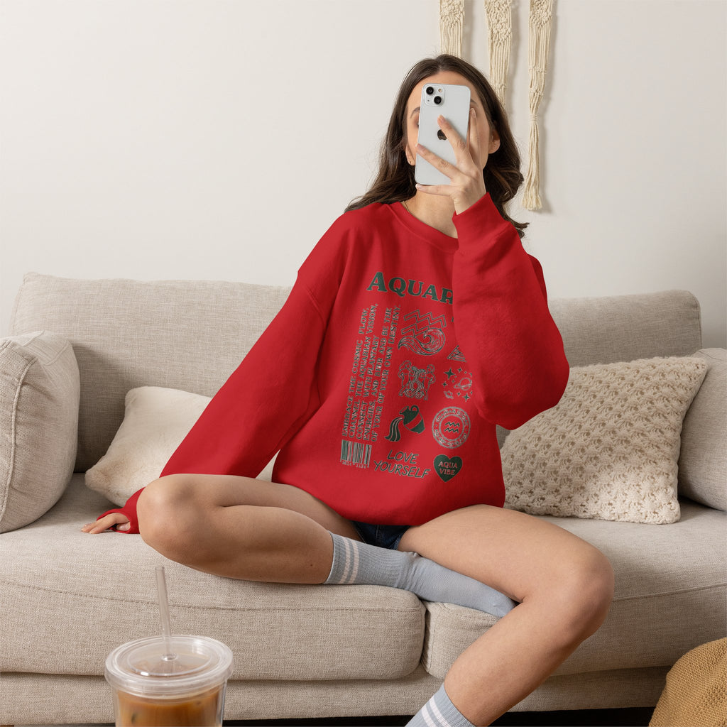Aquarius Zodiac Sweatshirt — 'Love Yourself' Astrology Crewneck