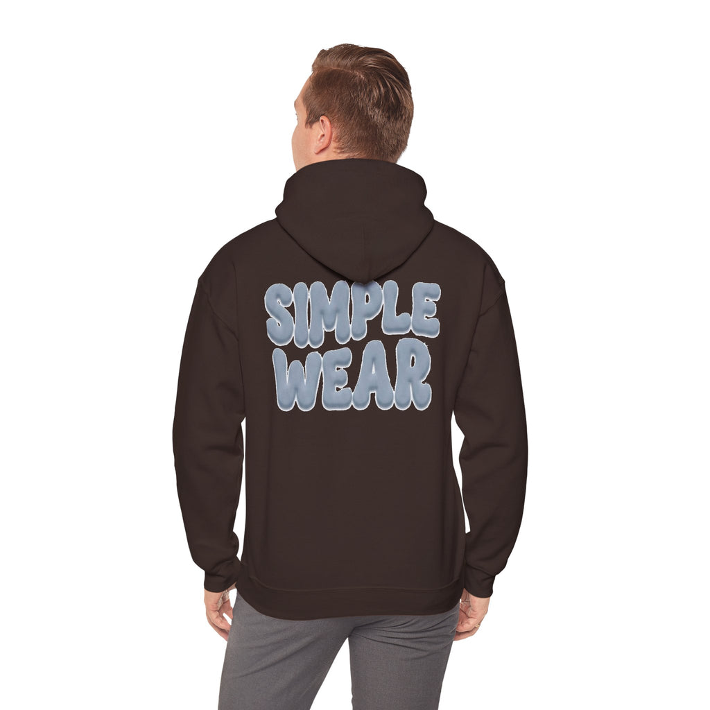 Simple Wear Hoodie — Minimal Bubble Text Graphic Hooded Sweatshirt