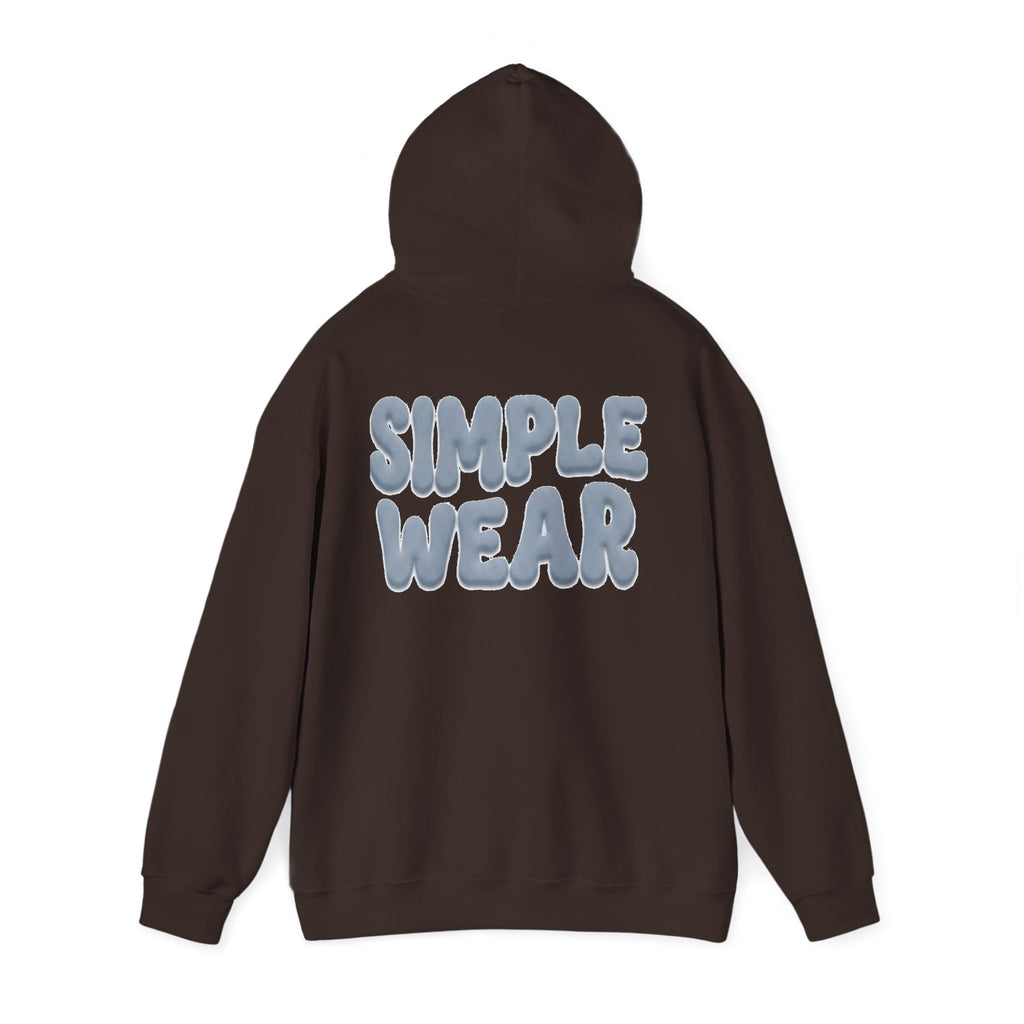Simple Wear Hoodie — Minimal Bubble Text Graphic Hooded Sweatshirt