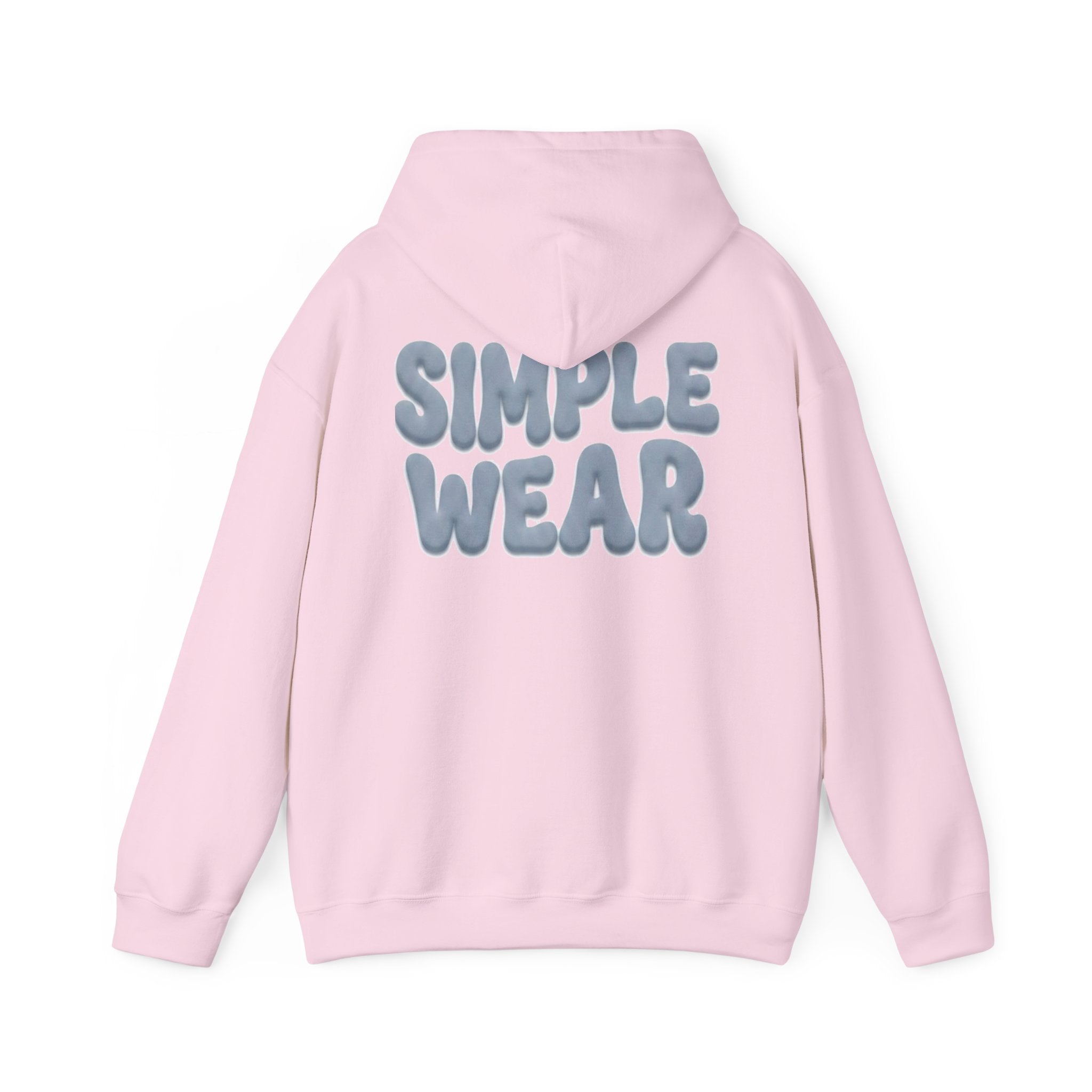 Simple Wear Hoodie — Minimal Bubble Text Graphic Hooded Sweatshirt