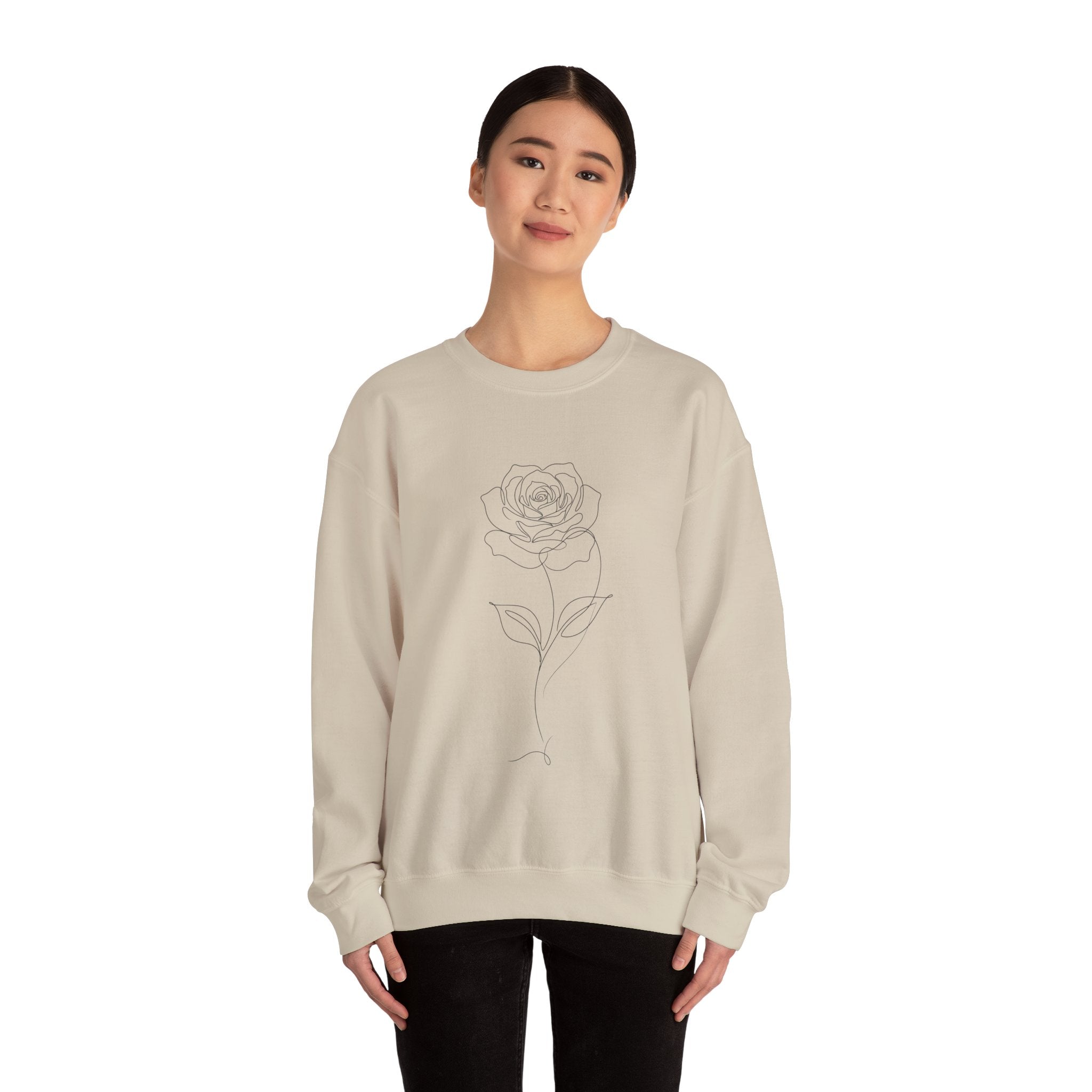 Rose - LineArt - Crewneck Sweatshirt