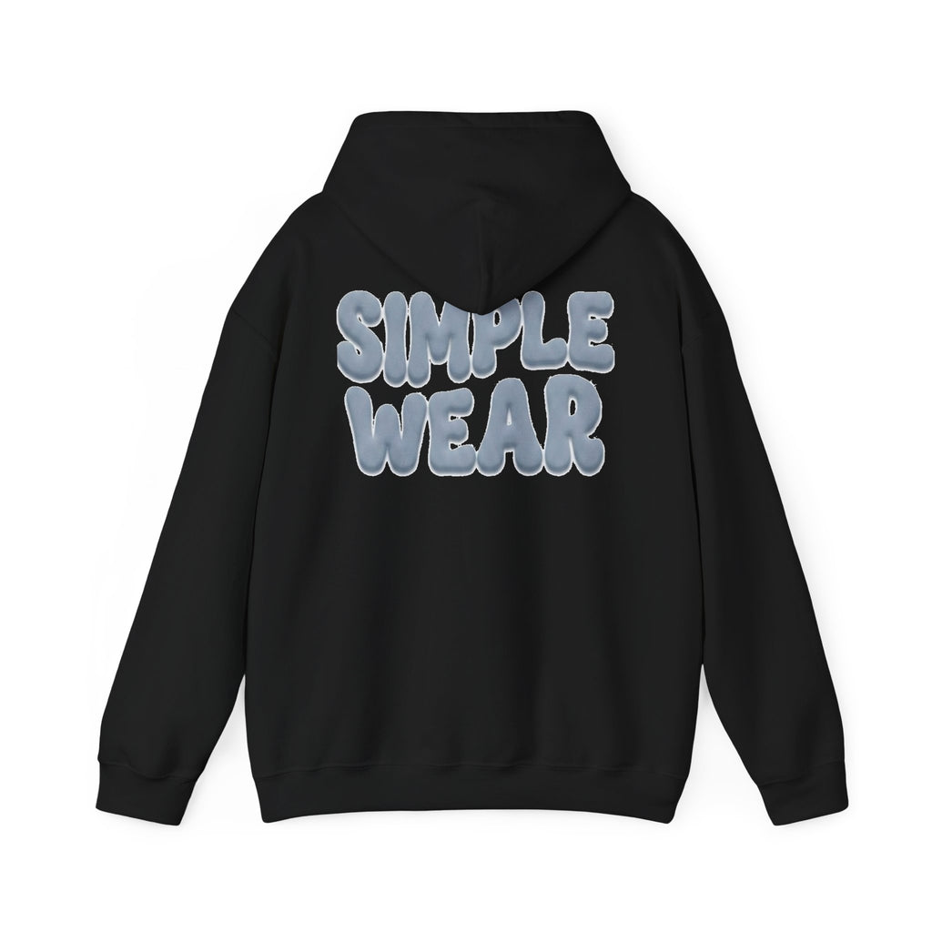 Simple Wear Hoodie — Minimal Bubble Text Graphic Hooded Sweatshirt