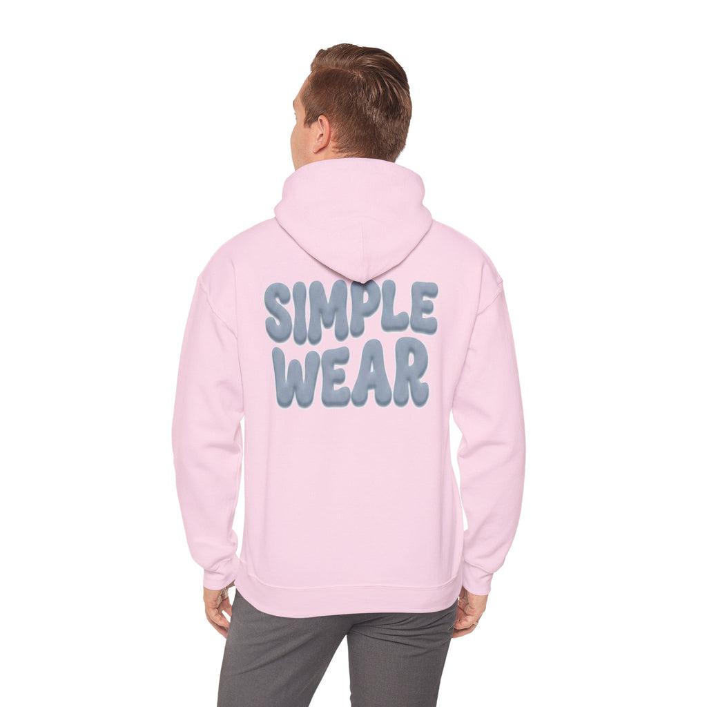 Simple Wear Hoodie — Minimal Bubble Text Graphic Hooded Sweatshirt