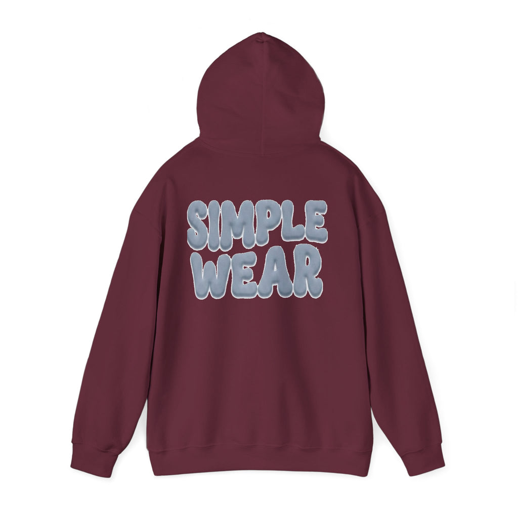Simple Wear Hoodie — Minimal Bubble Text Graphic Hooded Sweatshirt