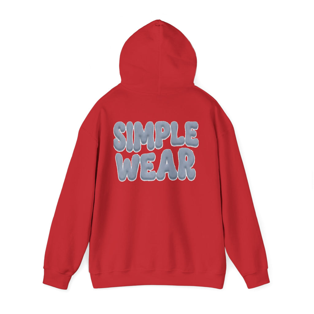 Simple Wear Hoodie — Minimal Bubble Text Graphic Hooded Sweatshirt