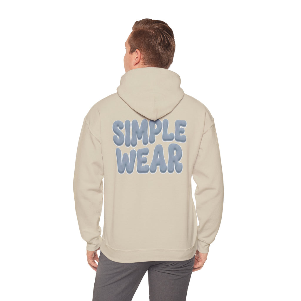 Simple Wear Hoodie — Minimal Bubble Text Graphic Hooded Sweatshirt