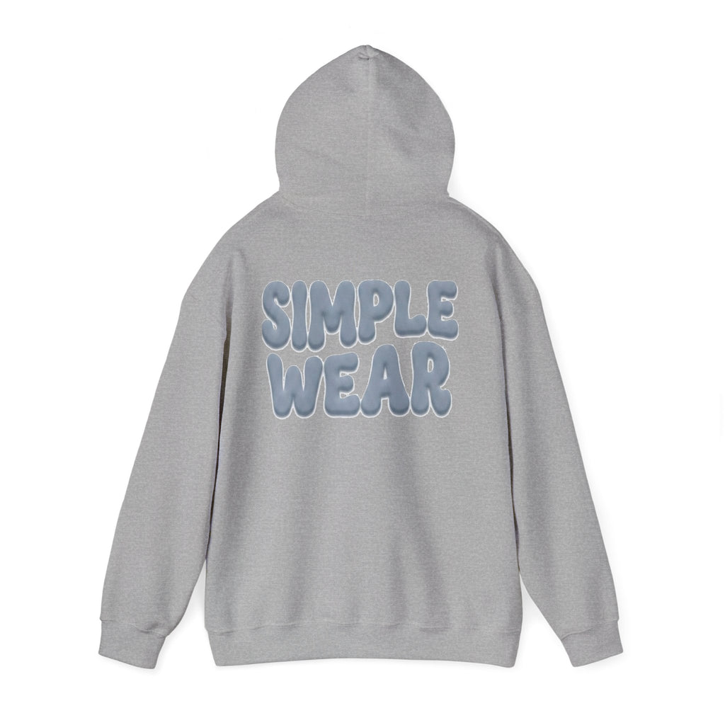 Simple Wear Hoodie — Minimal Bubble Text Graphic Hooded Sweatshirt