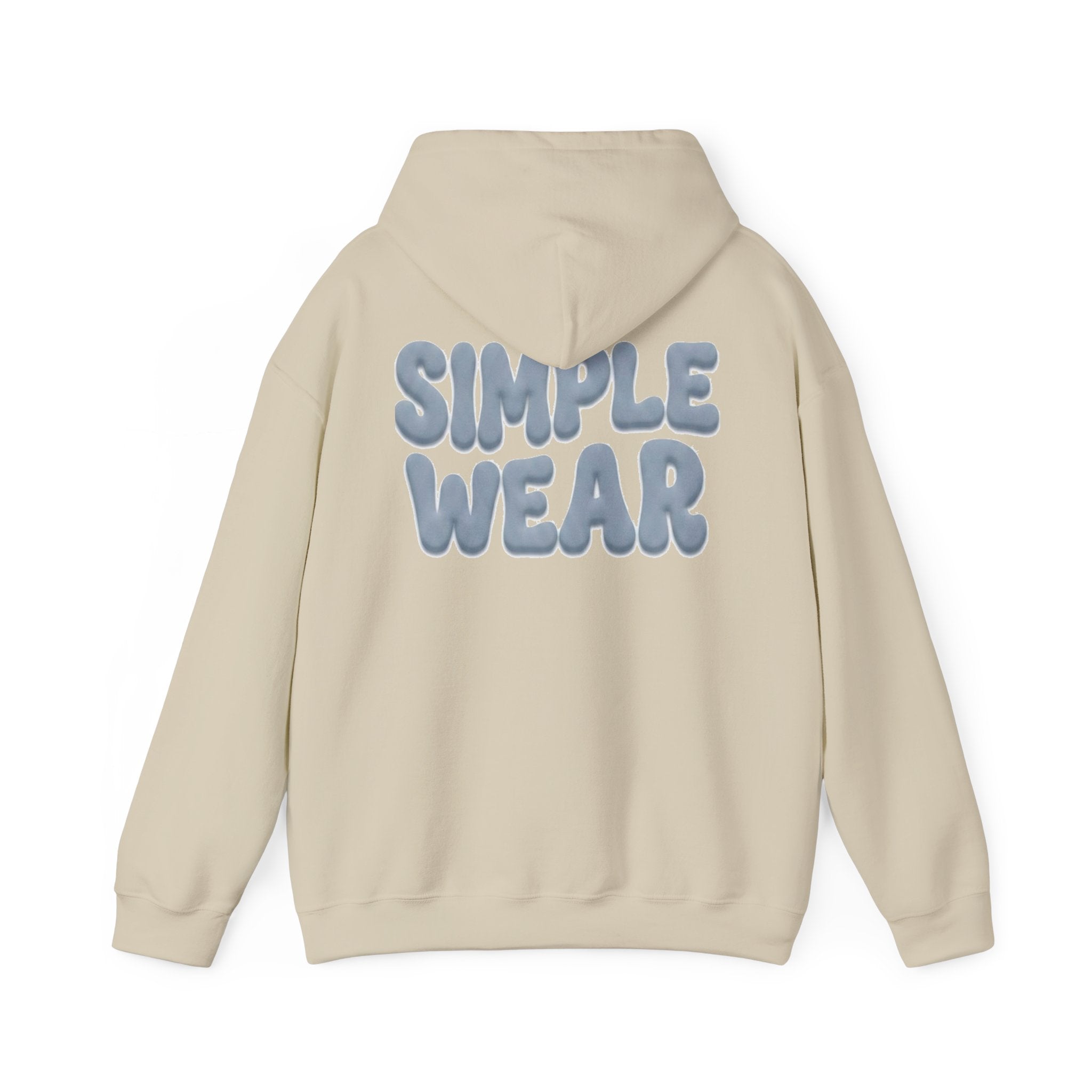 Simple Wear Hoodie — Minimal Bubble Text Graphic Hooded Sweatshirt