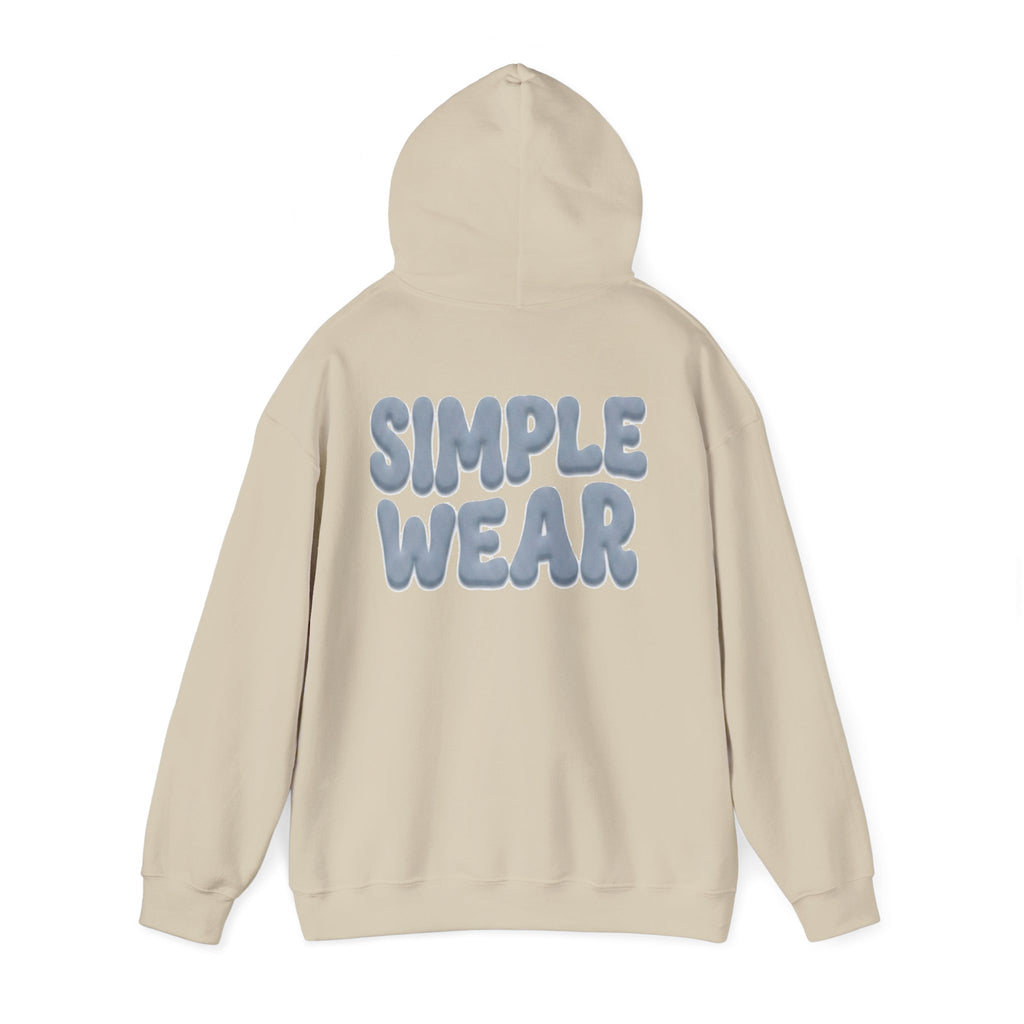 Simple Wear Hoodie — Minimal Bubble Text Graphic Hooded Sweatshirt