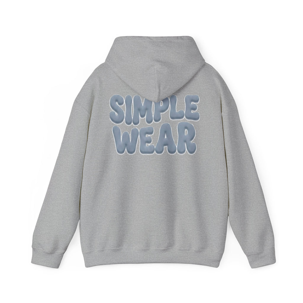 Simple Wear Hoodie — Minimal Bubble Text Graphic Hooded Sweatshirt