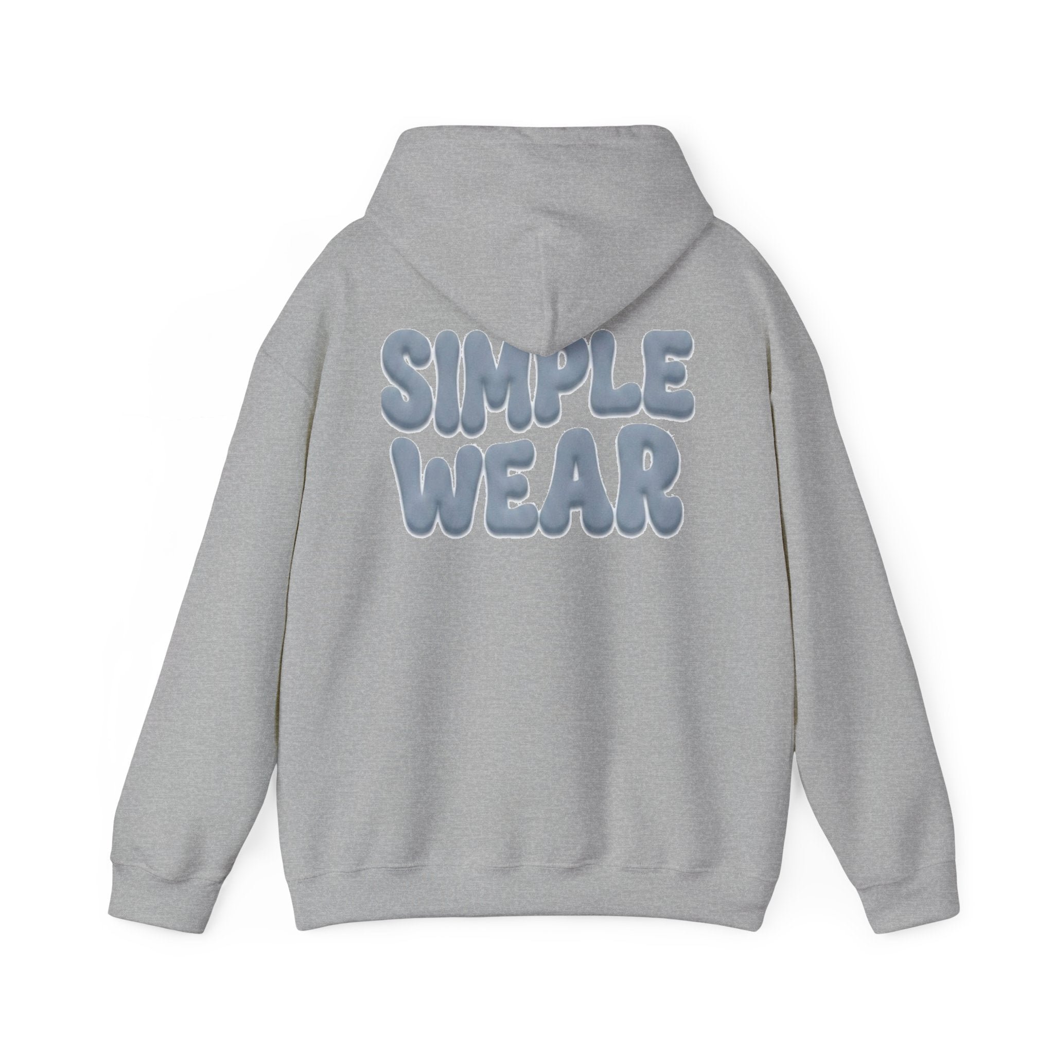 Simple Wear Hoodie — Minimal Bubble Text Graphic Hooded Sweatshirt