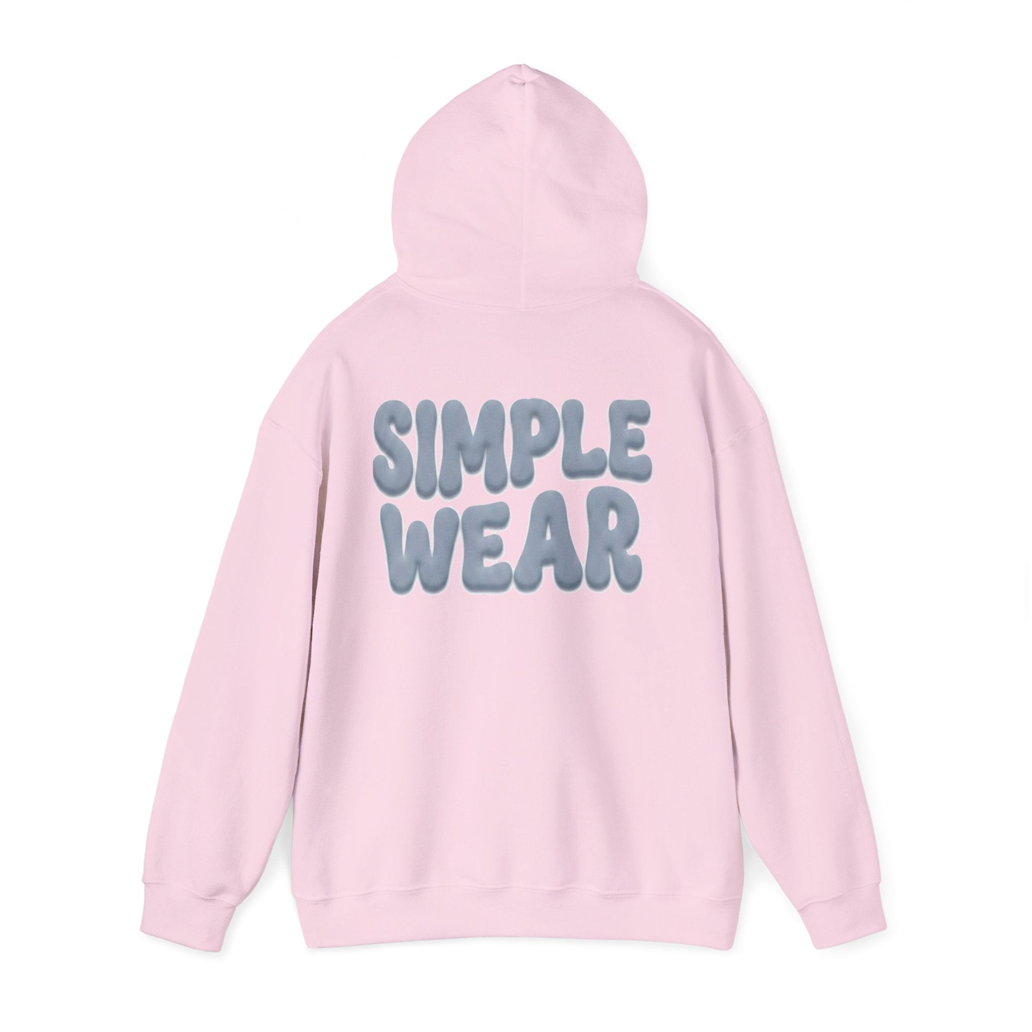 Simple Wear Hoodie — Minimal Bubble Text Graphic Hooded Sweatshirt