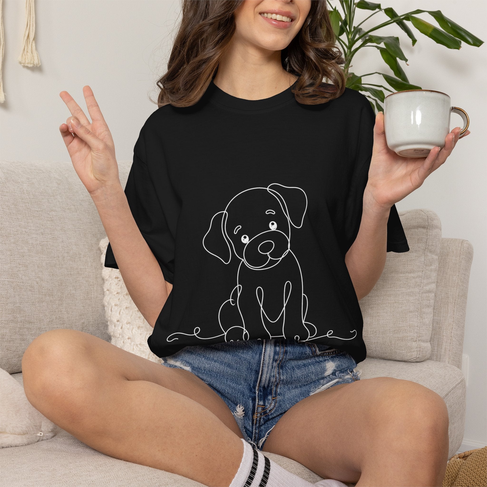 Puppy - LineArt - Graphic Tee