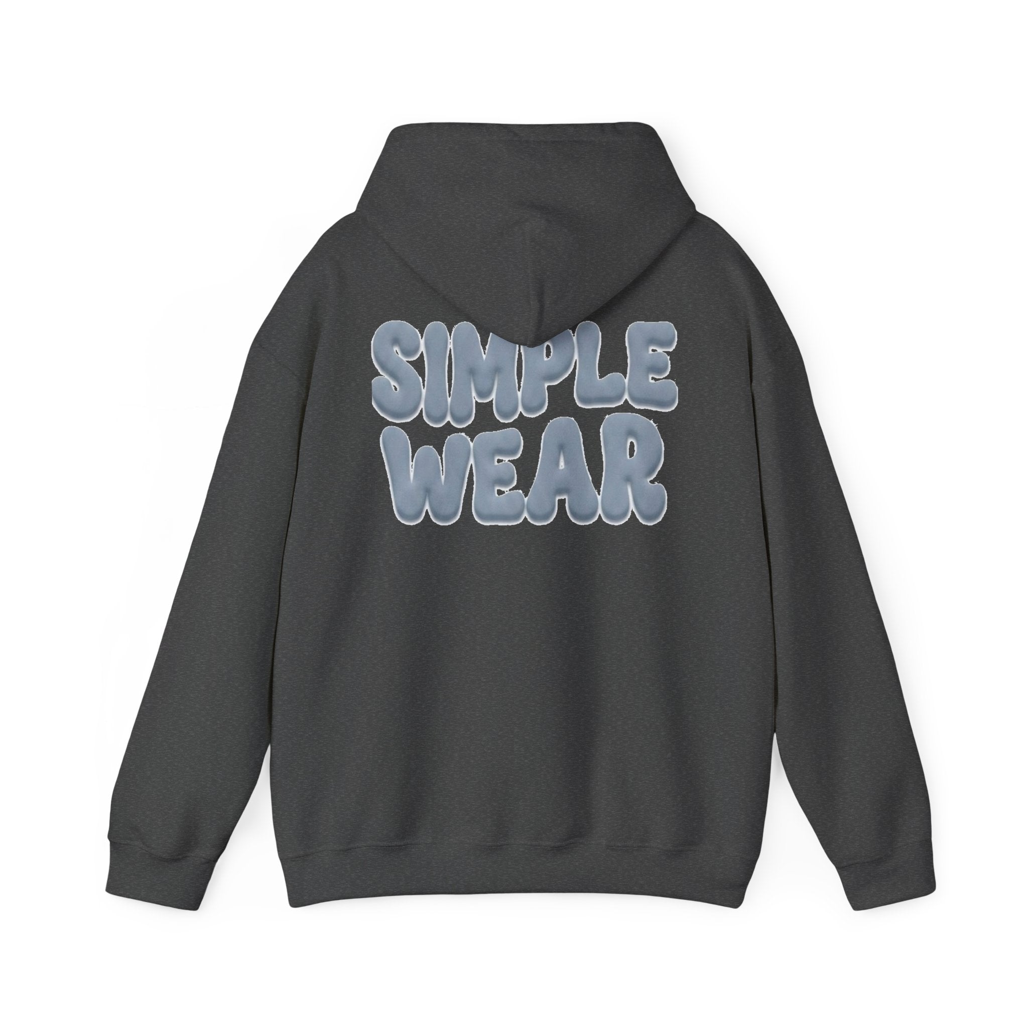 Simple Wear Hoodie — Minimal Bubble Text Graphic Hooded Sweatshirt