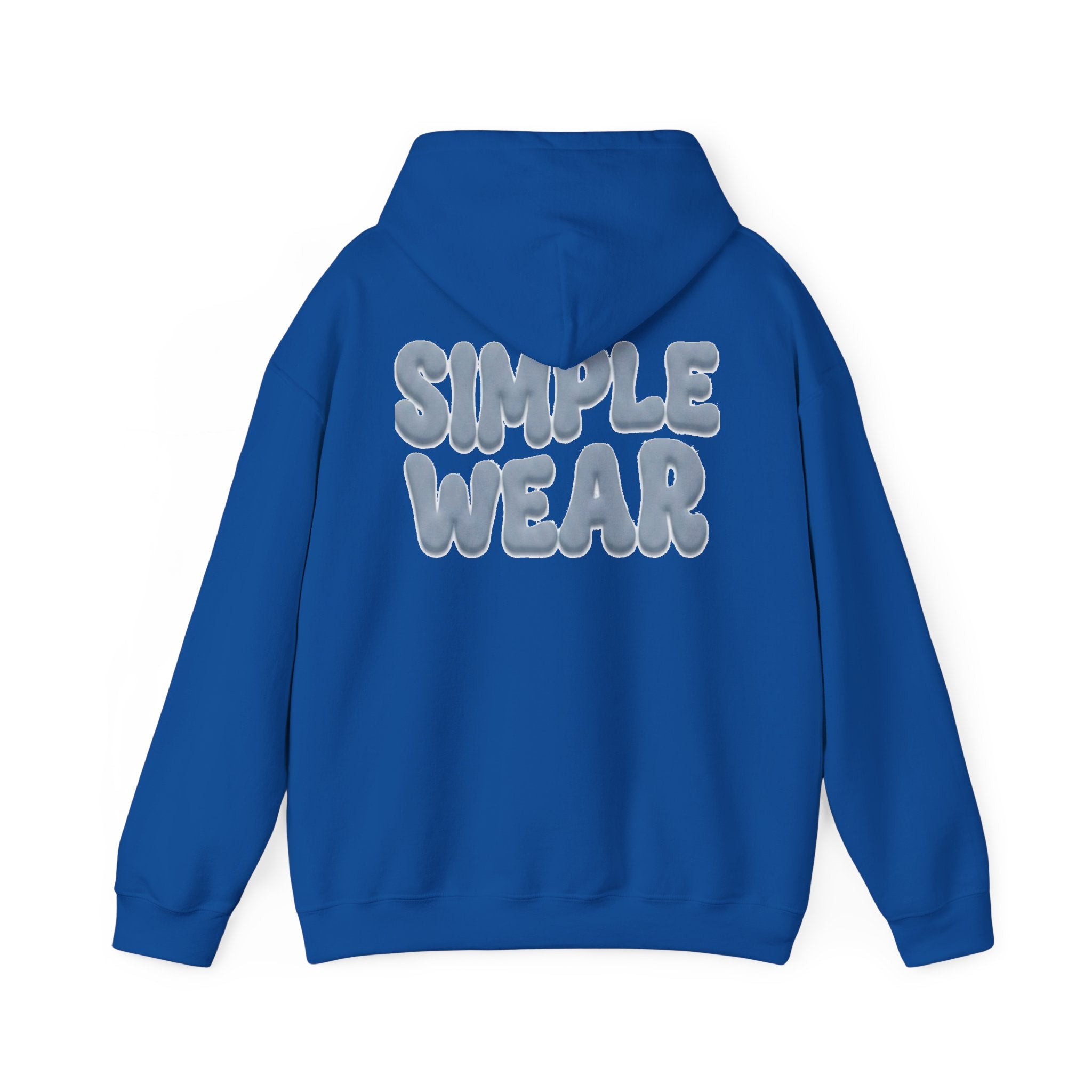 Simple Wear Hoodie — Minimal Bubble Text Graphic Hooded Sweatshirt
