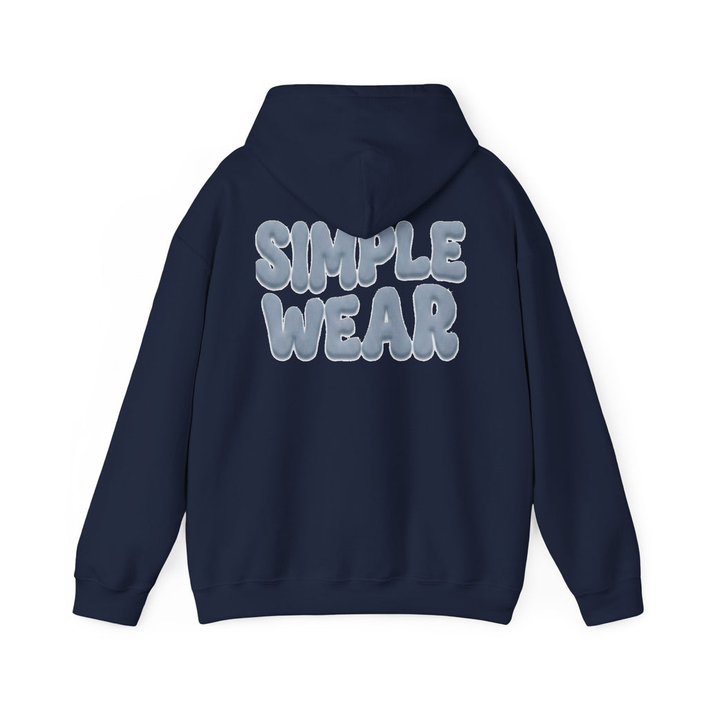Simple Wear Hoodie — Minimal Bubble Text Graphic Hooded Sweatshirt