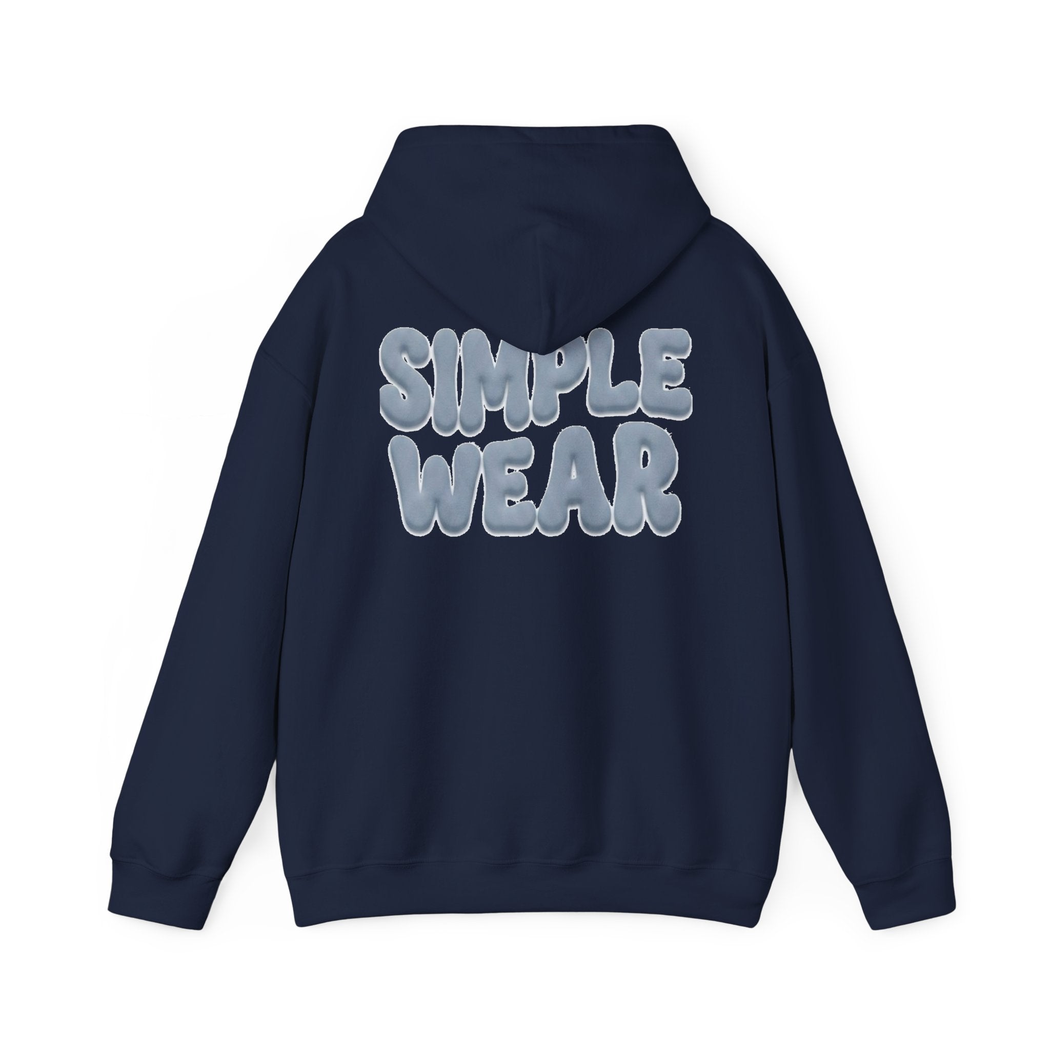 Simple Wear Hoodie — Minimal Bubble Text Graphic Hooded Sweatshirt