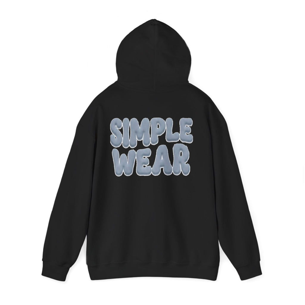 Simple Wear Hoodie — Minimal Bubble Text Graphic Hooded Sweatshirt