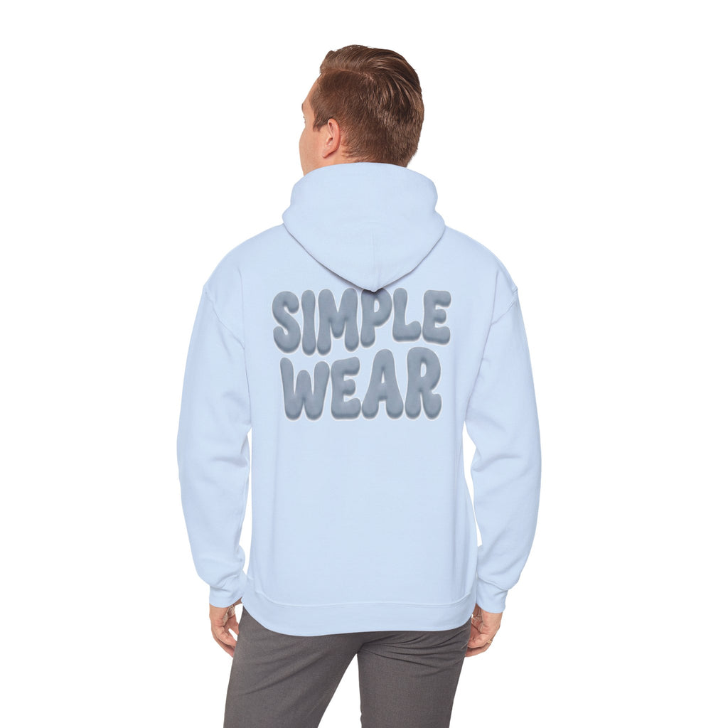 Simple Wear Hoodie — Minimal Bubble Text Graphic Hooded Sweatshirt