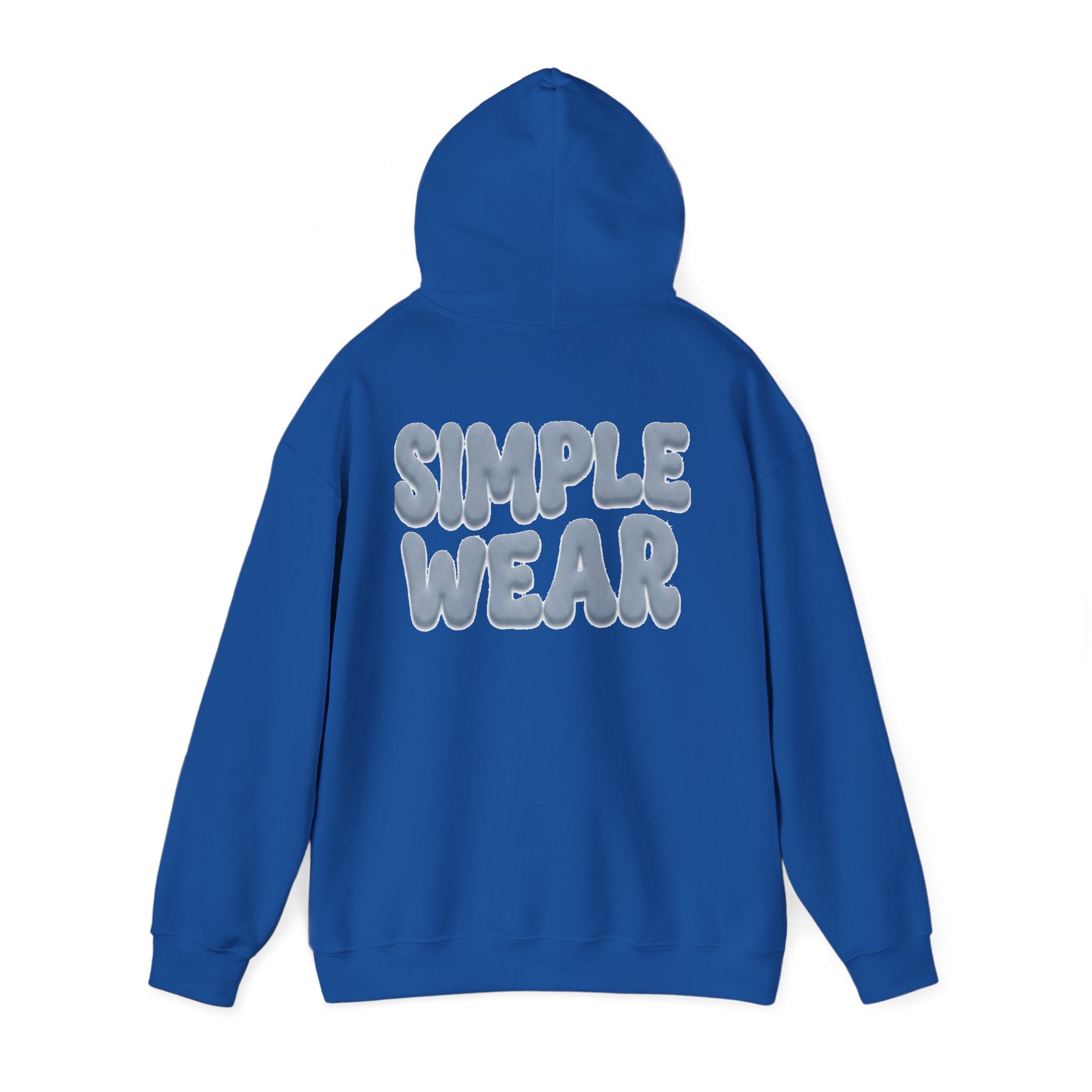 Simple Wear Hoodie — Minimal Bubble Text Graphic Hooded Sweatshirt
