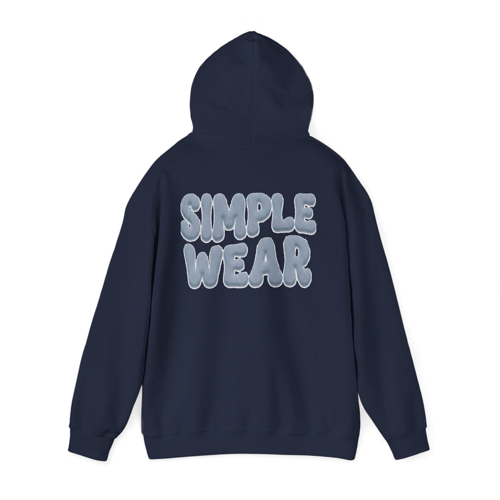 Simple Wear Hoodie — Minimal Bubble Text Graphic Hooded Sweatshirt