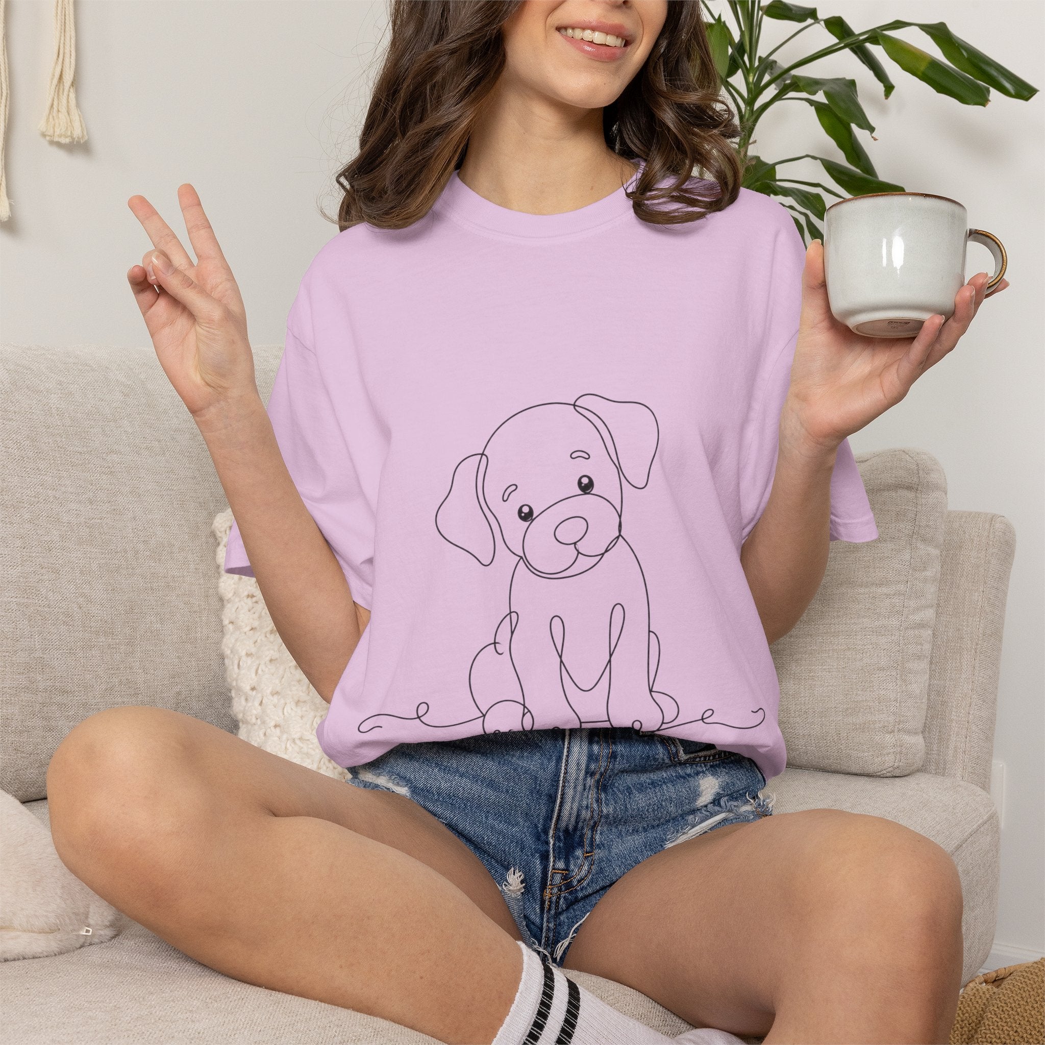 Puppy - LineArt - Graphic Tee