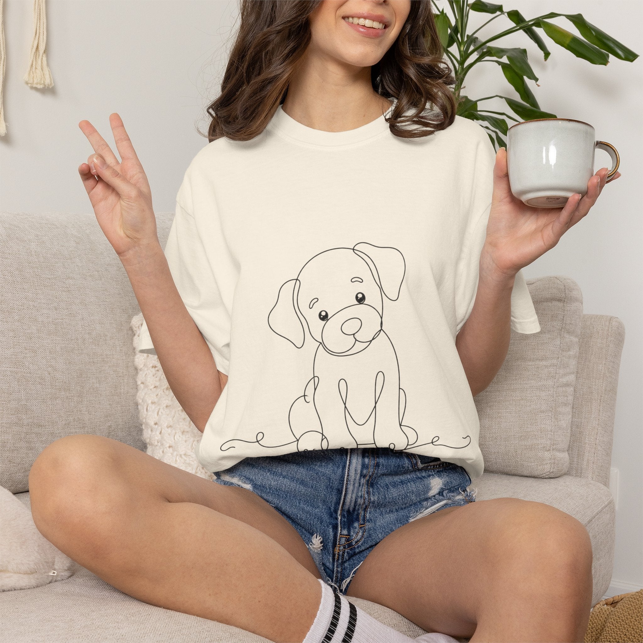 Puppy - LineArt - Graphic Tee