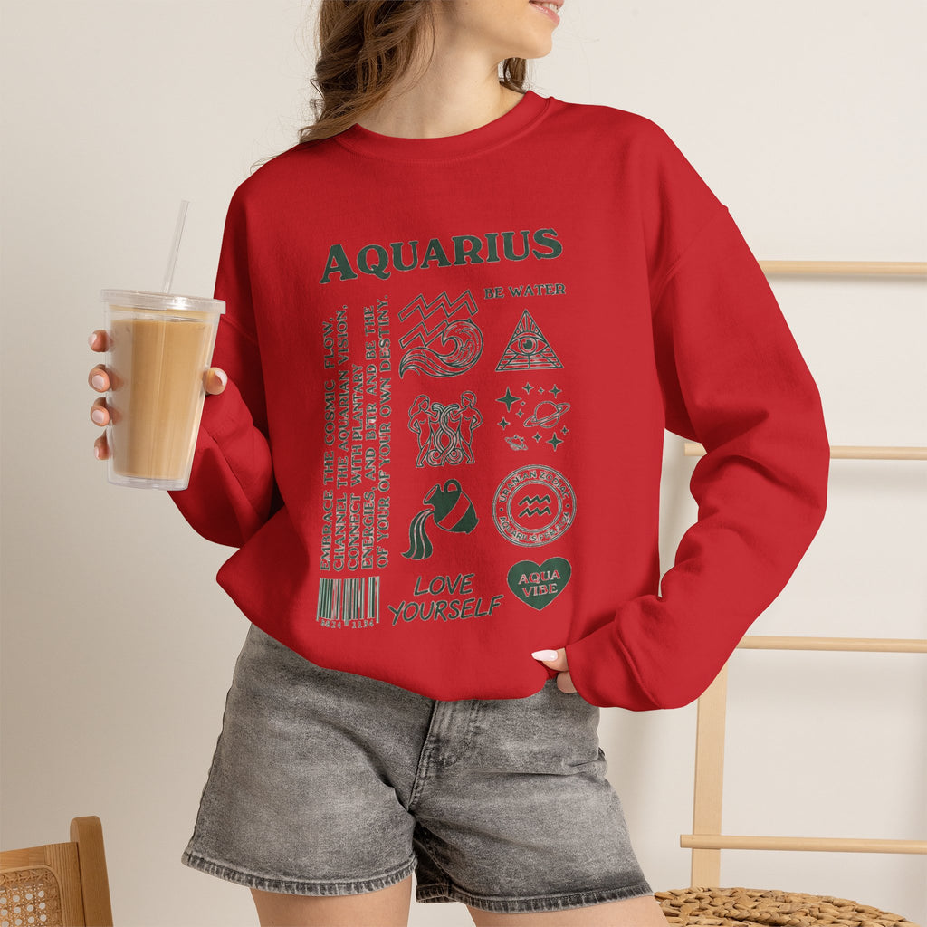 Aquarius Zodiac Sweatshirt — 'Love Yourself' Astrology Crewneck