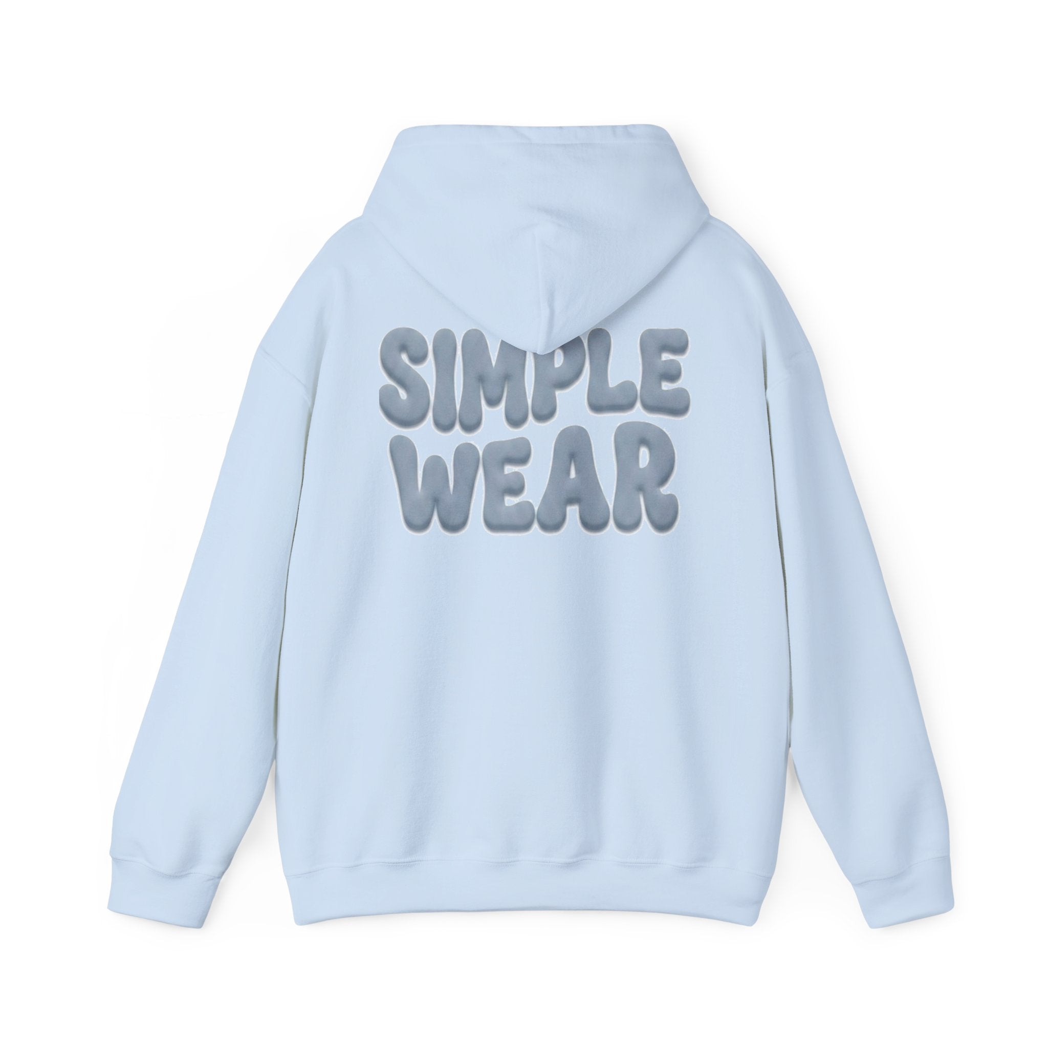 Simple Wear Hoodie — Minimal Bubble Text Graphic Hooded Sweatshirt