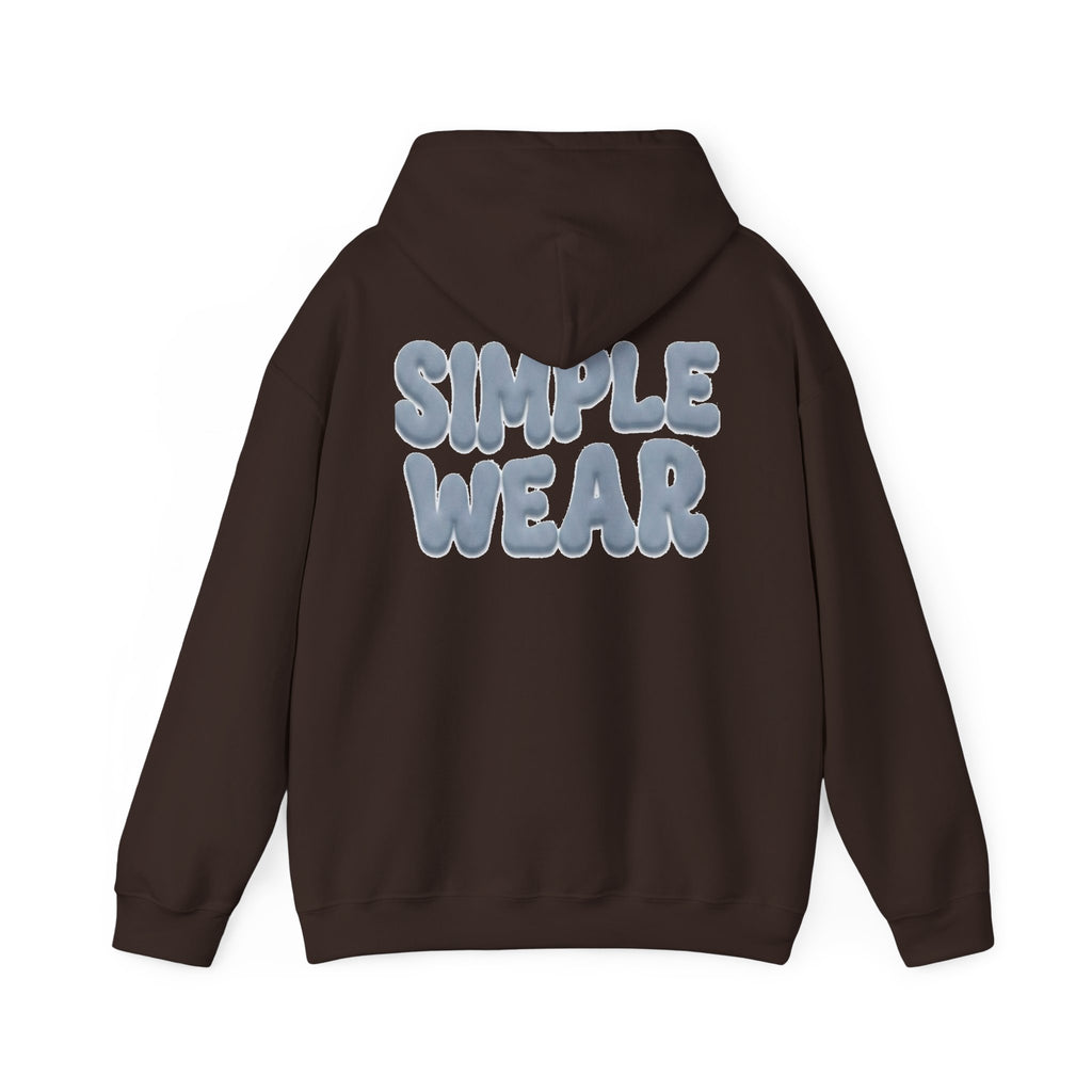 Simple Wear Hoodie — Minimal Bubble Text Graphic Hooded Sweatshirt