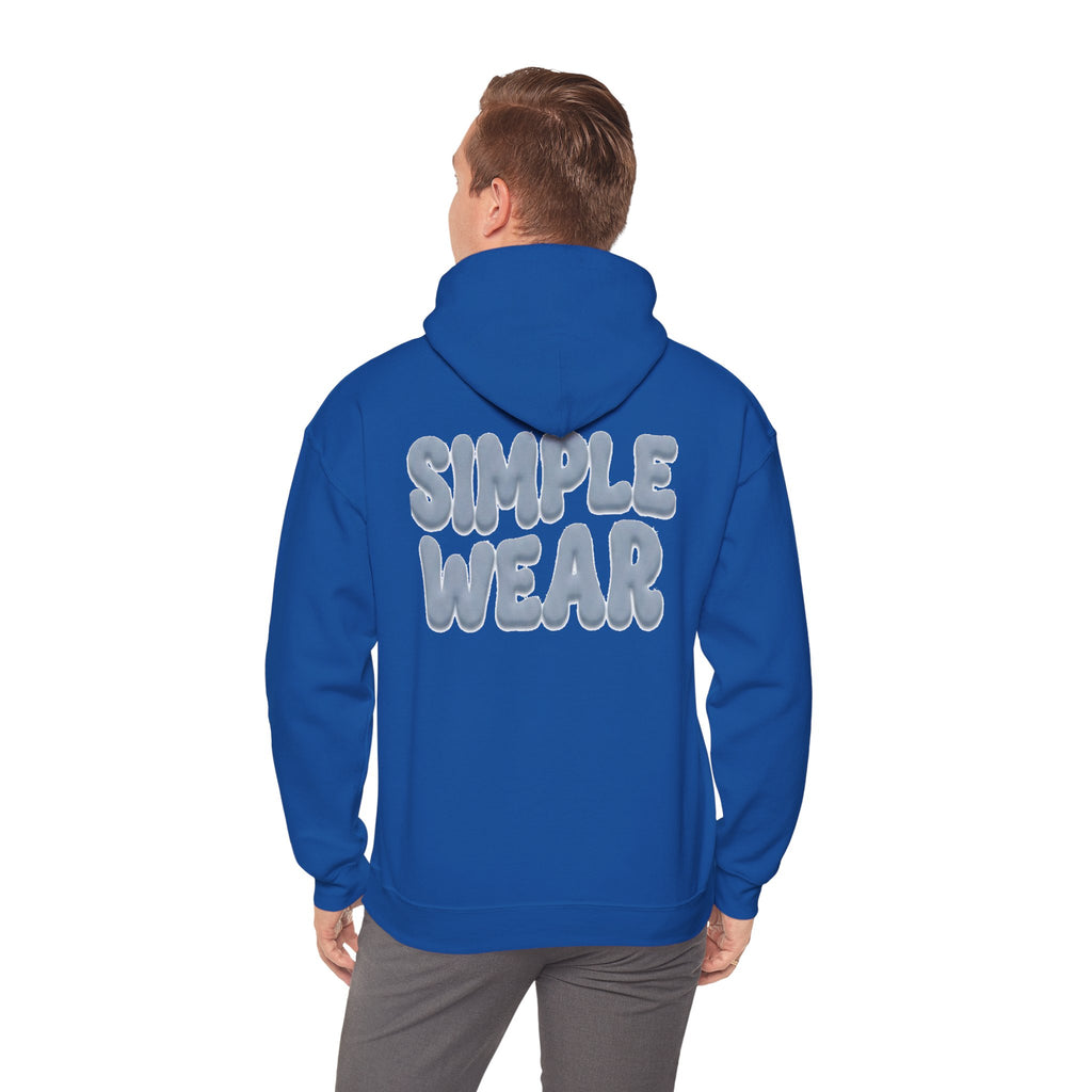 Simple Wear Hoodie — Minimal Bubble Text Graphic Hooded Sweatshirt